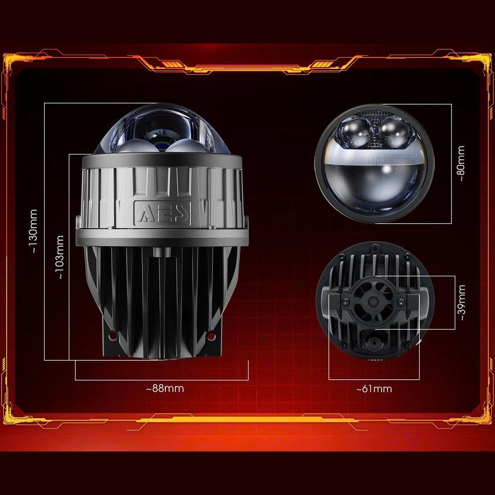 Bi gầm AES SV 3.0 Max kèm kích thước thân đèn