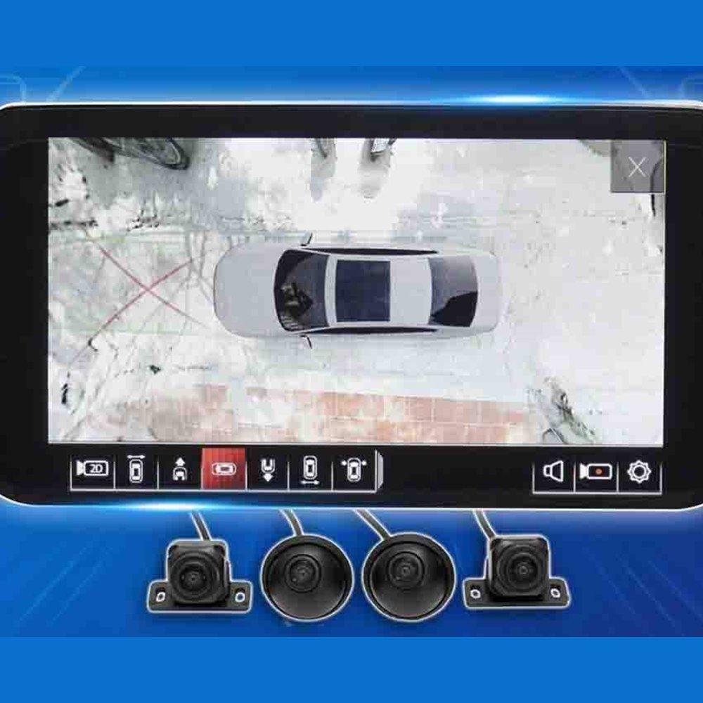 Màn hình hiện hình camera 360 Texpad Zone 4 nhìn từ trên cao, kèm bốn camera